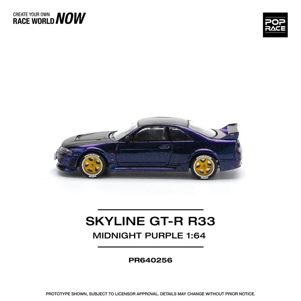 POP RACE Nissan Skyline GT-R R33 NISMO Midnight Purple PR640256 – 1:64 Scale Diecast Model