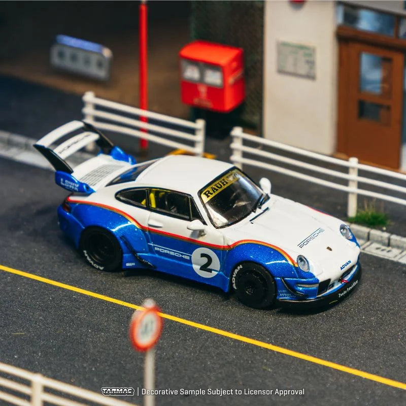Tarmac Works RWB 993 Liberty Walk White/Blue – 1:64 Scale Diecast Model