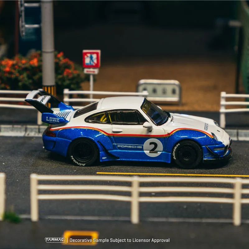 Tarmac Works RWB 993 Liberty Walk White/Blue – 1:64 Scale Diecast Model