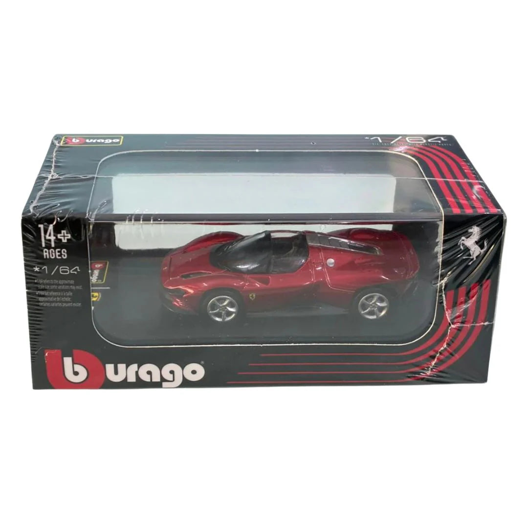 Bburago MerceBburago Ferrari Daytona SP3 Red (Acrylic Display Case) – 1:64 Scale Diecast Model