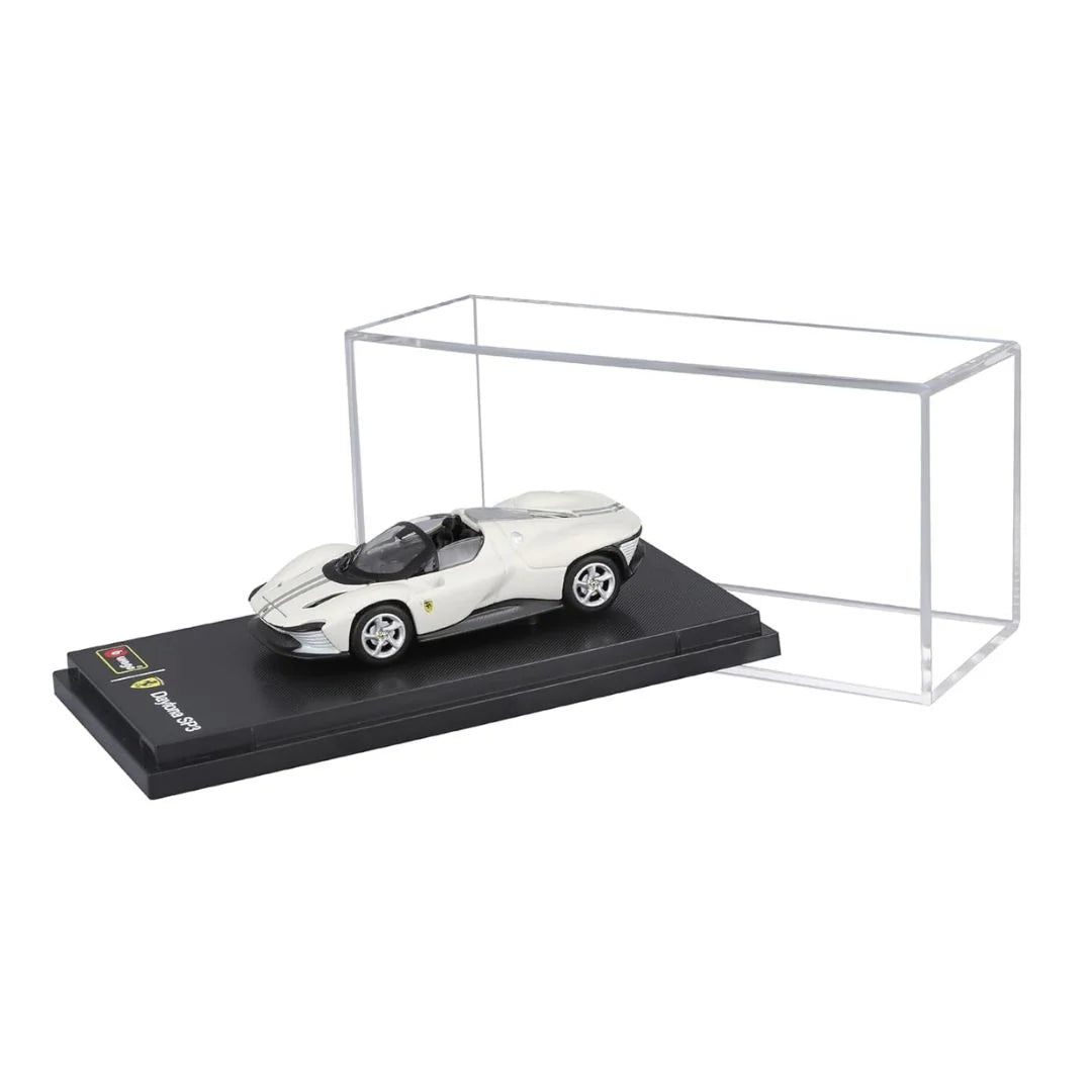 Bburago MerceBburago Ferrari Daytona SP3 White (Acrylic Display Case) – 1:64 Scale Diecast Model