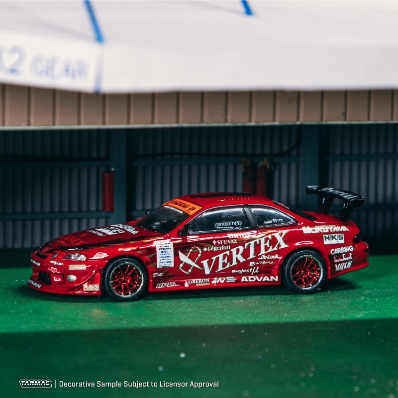 Tarmac Works Vertex Ridge TE3005 Soarer Red – 1:64 Scale Premium Die-Cast Model)