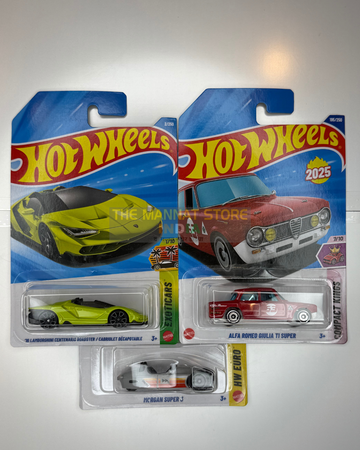 Hot Wheels Imported Lamborghini Centenario Roadster Set of 3 – 1:64 Scale Die-Cast Cars