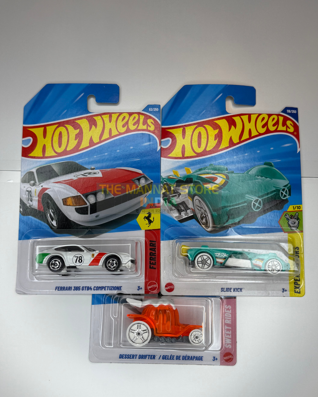 Hot Wheels 2026 K Case Set of 3 – Ferrari 365 GTB4 Competizione + 2 Fantasy Cars