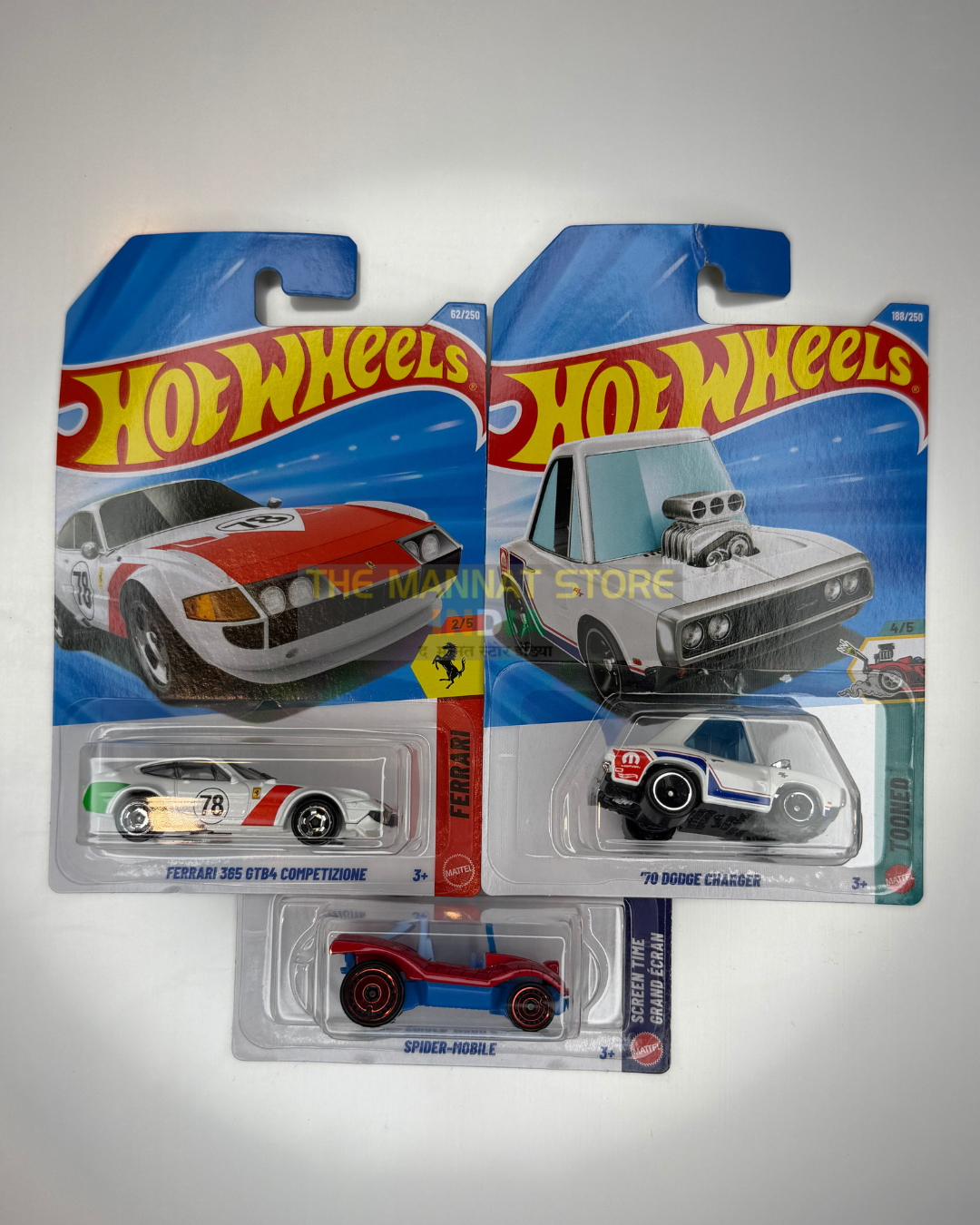 Hot Wheels 2026 Indian Case Set – Ferrari 365 GTB4 Competizione, '70 Dodge Charger + 1 Fantasy Casting | 1:64 Scale Die-Cast Models