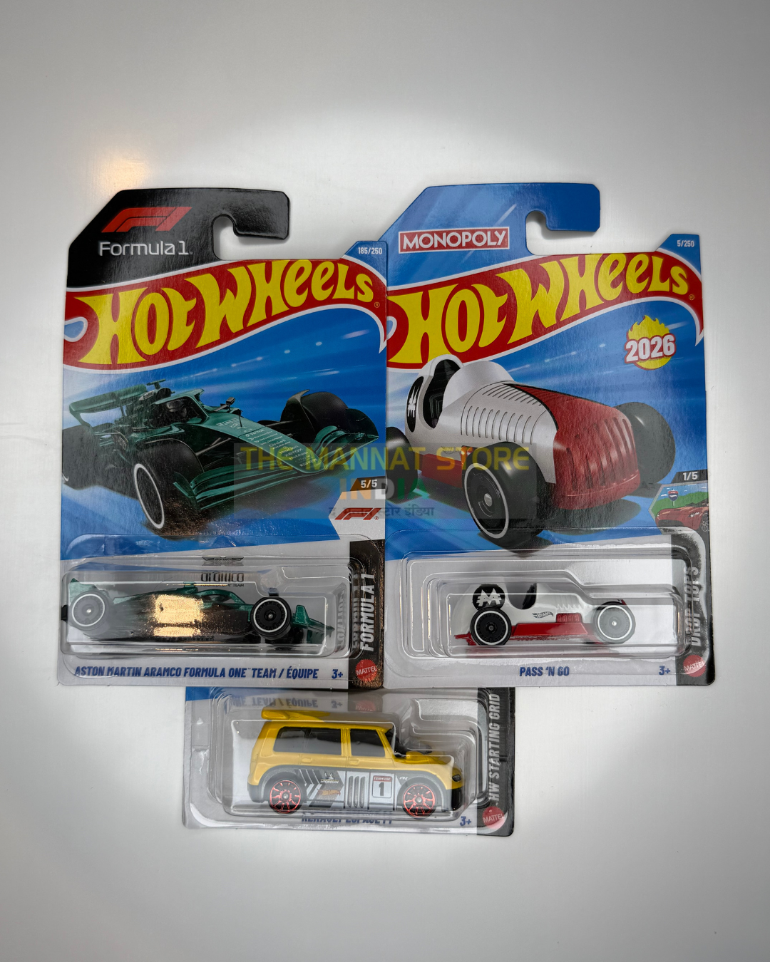 Hot Wheels 2026 Indian Case Set – Aston Martin Aramco Formula One Team, Pass'N Gasser + 1 Fantasy Casting | 1:64 Scale Die-Cast Models