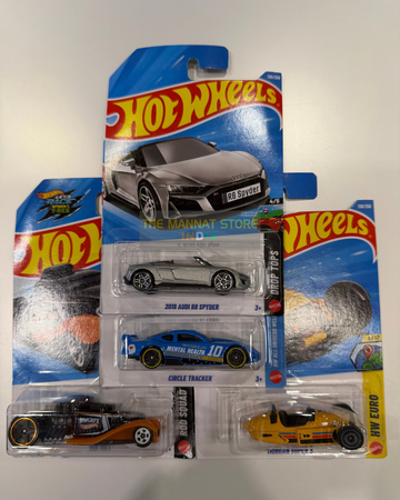 Hot Wheels 2026 P Case Set – 2019 Audi R8 Spyder + 3 Fantasy Castings | 1:64 Scale Die-Cast Set