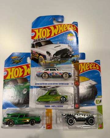 Hot Wheels 2026 P Case Set – Aston Martin DB5 Safari Edition + 3 Fantasy Castings | 1:64 Scale Die-Cast Set