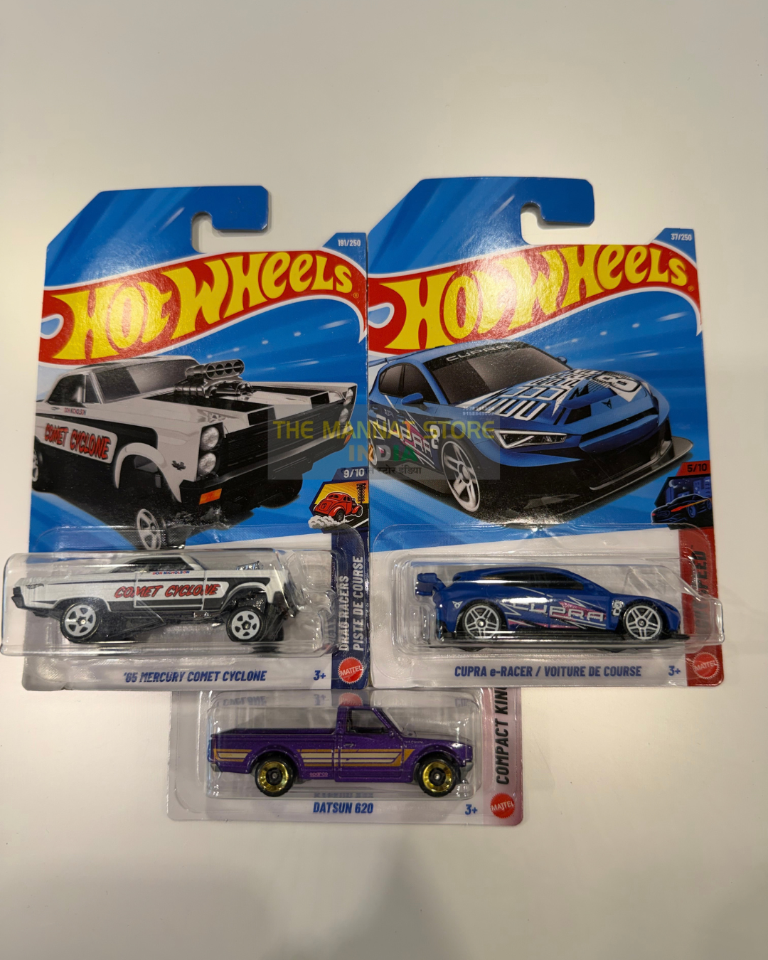 Hot Wheels 2026 P Case Set – '65 Mercury Comet Cyclone, Cupra e-Racer + Datsun 620 | 1:64 Scale Die-Cast Set
