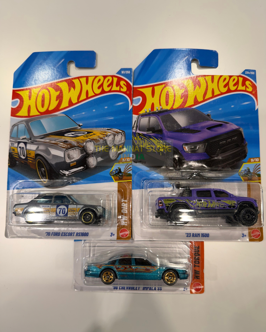 Hot Wheels 2026 P Case Set – '70 Ford Escort RS1600, '23 Ram 1500, '64 Chevrolet Impala SS | 1:64 Scale Die-Cast Set