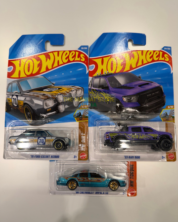 Hot Wheels 2026 P Case Set – '70 Ford Escort RS1600, '23 Ram 1500, '64 Chevrolet Impala SS | 1:64 Scale Die-Cast Set