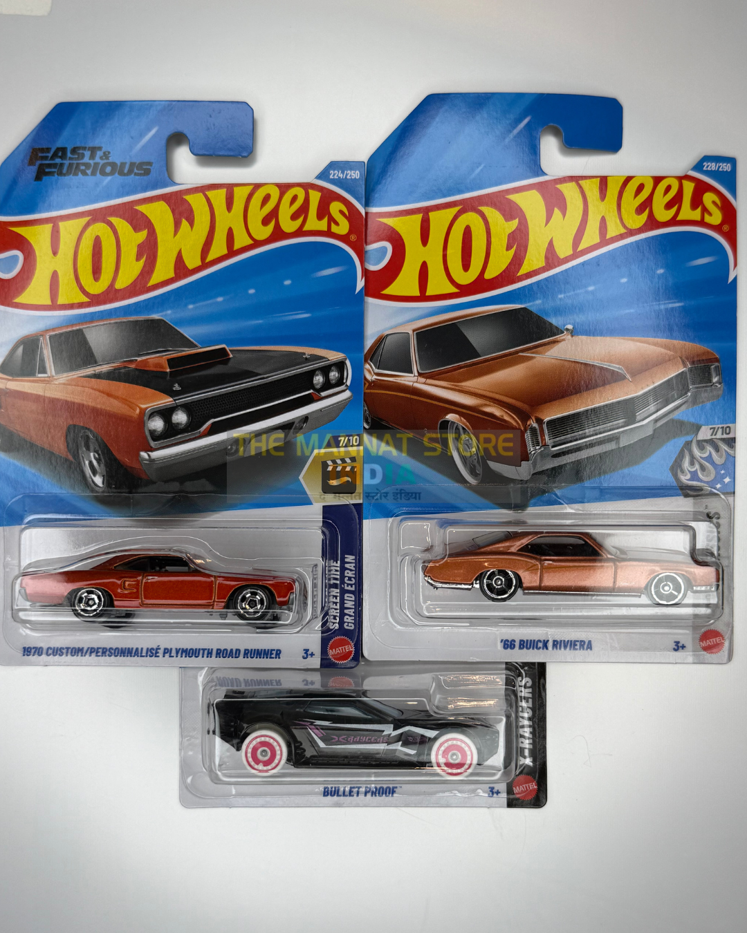 Hot Wheels 2026 M Case Set – 1970 Custom Plymouth Road Runner, '66 Buick Riviera + 1 Fantasy Casting | 1:64 Scale Die-Cast Models
