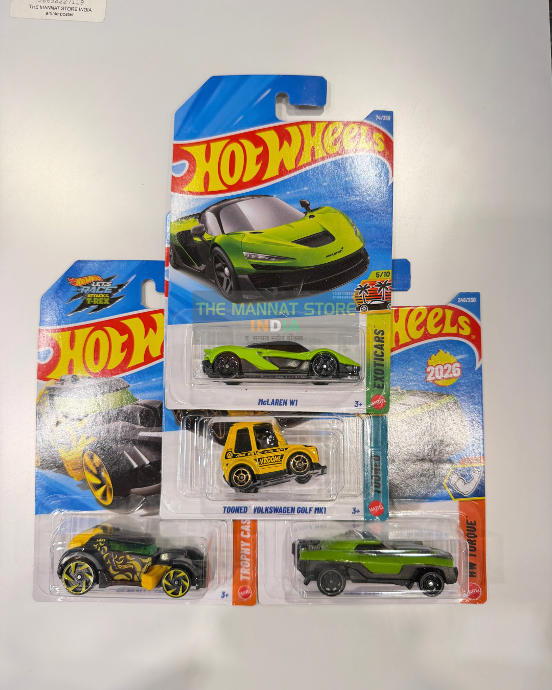 Hot Wheels 2026 P Case Set – McLaren W1, Tooned Volkswagen Golf MkI + 2 Fantasy Castings | 1:64 Scale Die-Cast Set