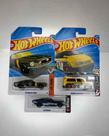 Hot Wheels 2026 K Case Set of 3 – '68 Shelby GT500, Renault Espace F1 & Batmobile