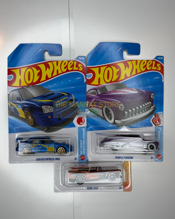 Hot Wheels 2026 J Case Set of 3 – Subaru Impreza WRX, Purple Passion + 1 Fantasy Car