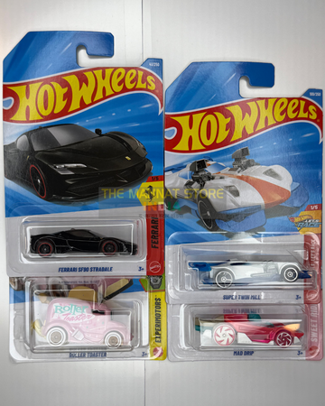 Hot Wheels 2026 J Case Set of 4 – Ferrari SF90 Stradale + 3 Fantasy Cars