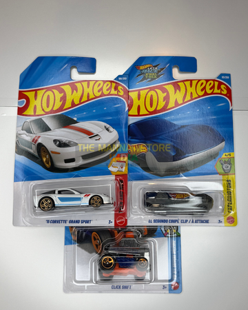 Hot WheHot Wheels 2026 K Case Set of 3 – Corvette Grand Sport, El Segundo Coupé Clip & 1 Fantasy Car