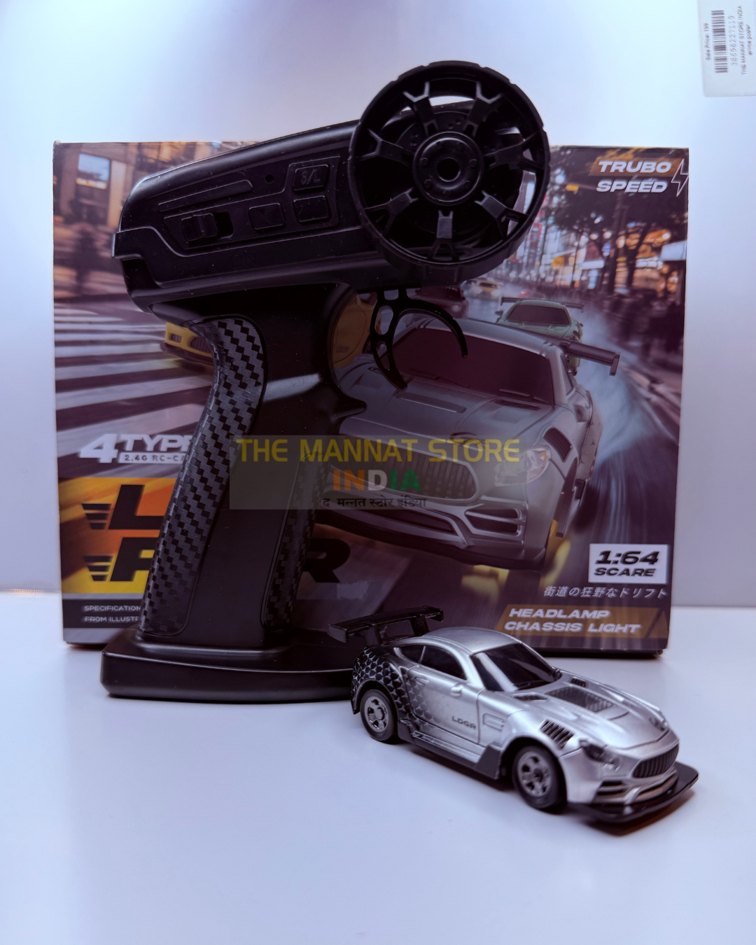 1:64 Scale RC Drift Car with LED Lights & Type-C Charging – 2.4GHz Remote Control Car