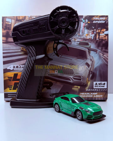 1:64 Scale RC Drift Car with LED Lights & Type-C Charging – 2.4GHz Remote Control Car