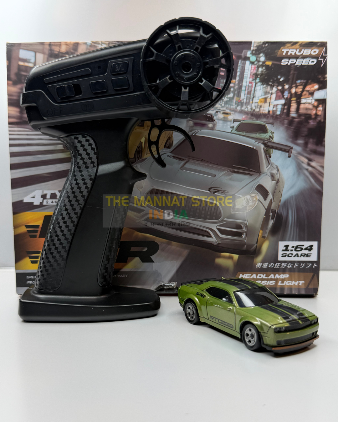 1:64 Scale RC Drift Car with LED Lights & Type-C Charging – 2.4GHz Remote Control Car