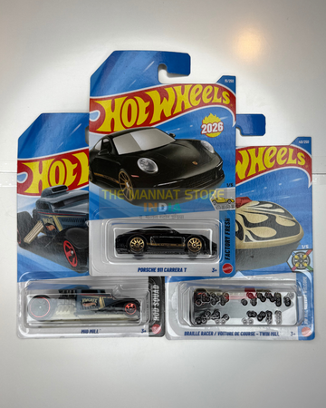 Hot Wheels Imported Porsche 911 Carrera T Set of 3 – 1:64 Scale Die-Cast Cars