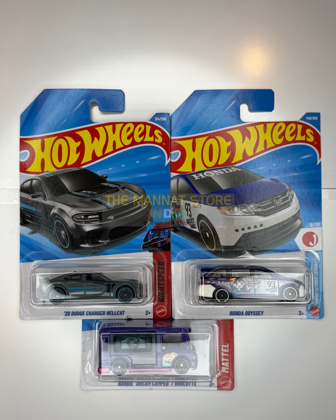 Hot Wheels Imported 2020 Dodge Charger Hellcat Set of 3 – 1:64 Scale Die-Cast Cars