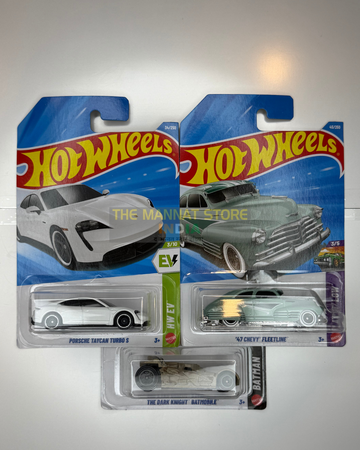 Hot Wheels Imported Porsche Taycan Turbo S Set of 3 – 1:64 Scale Die-Cast Cars