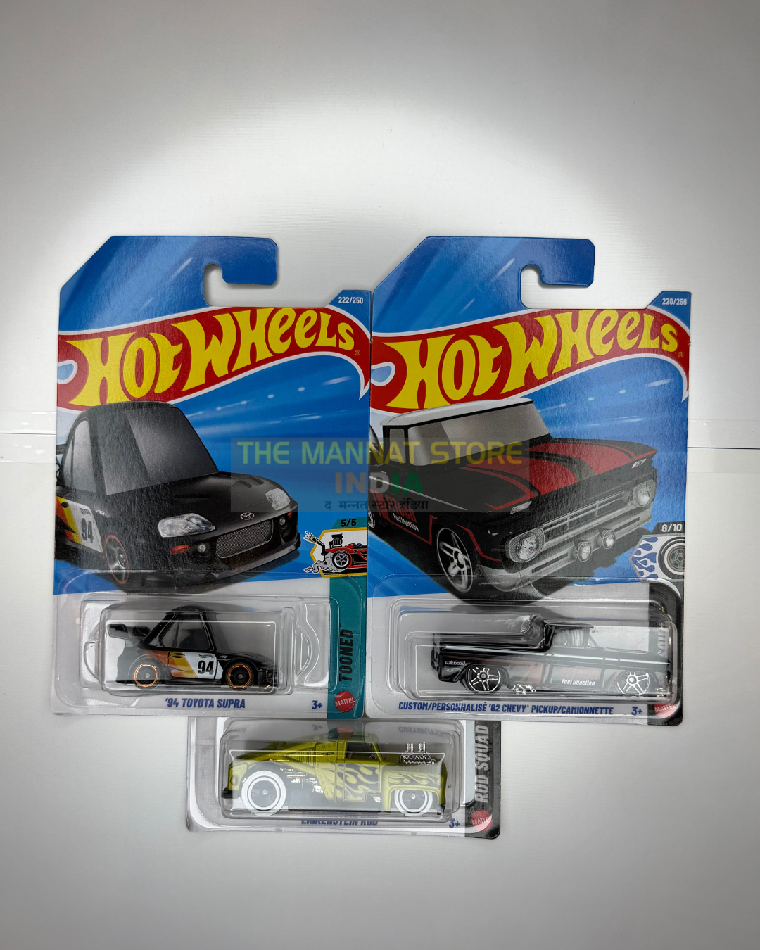 Hot Wheels 2026 L Case '94 Toyota Supra & Custom '62 Chevy Pickup Set of 3 – Imported 1:64 Scale Die-Cast Cars