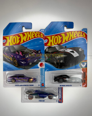 Hot Wheels 2026 L Case Toyota AE86 Sprinter Trueno & '96 Dodge Viper GTS Set of 3 – Imported 1:64 Scale Die-Cast Cars