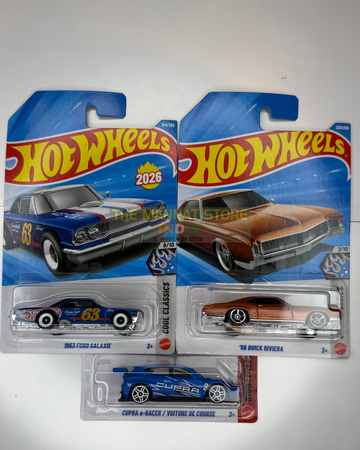 Hot Wheels 2026 N Case Set – 1963 Ford Galaxie, '66 Buick Riviera, Cupra e-Racer | 1:64 Scale Die-Cast Models