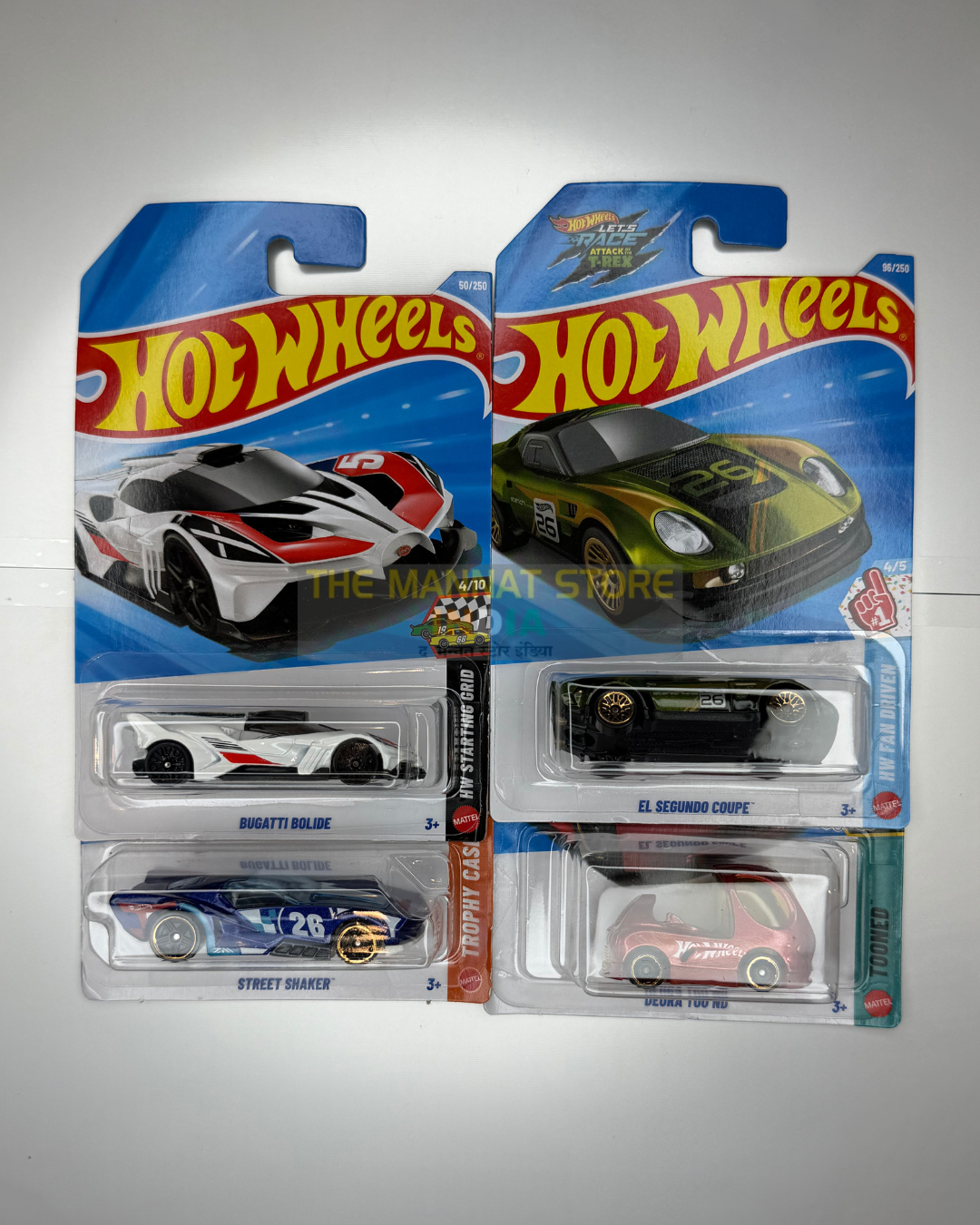 Hot Wheels 2026 L Case Bugatti Bolide with 3 Fantasy Cars Set of 4 – Imported 1:64 Scale Die-Cast Cars