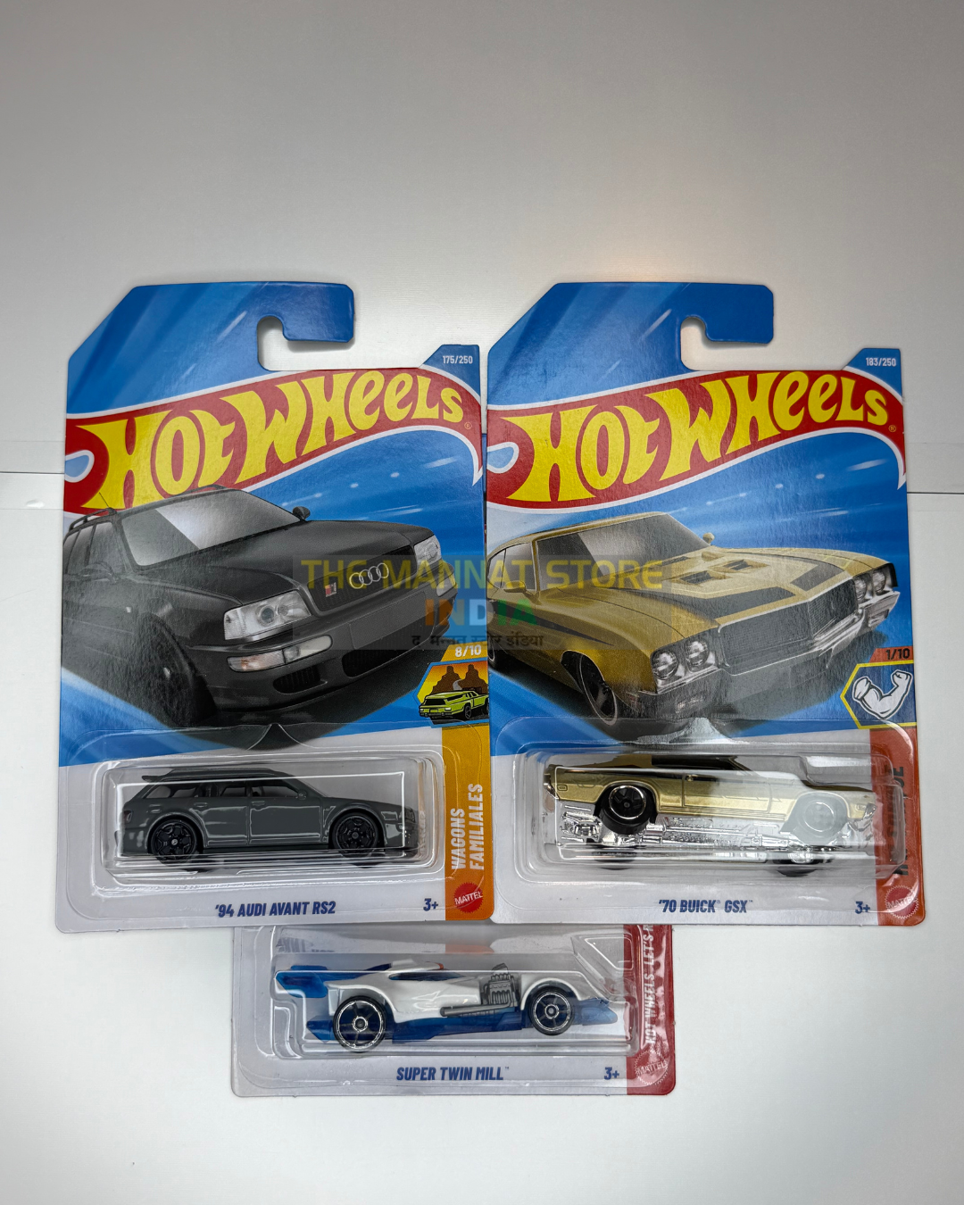 Hot WheHot Wheels 2026 K Case Set of 3 – '94 Audi Avant RS2, '70 Buick GSX + 1 Fantasy Car
