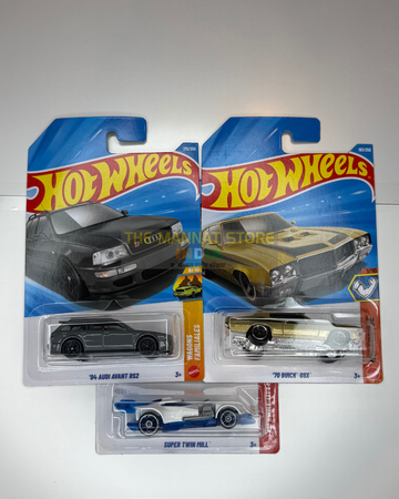 Hot WheHot Wheels 2026 K Case Set of 3 – '94 Audi Avant RS2, '70 Buick GSX + 1 Fantasy Car