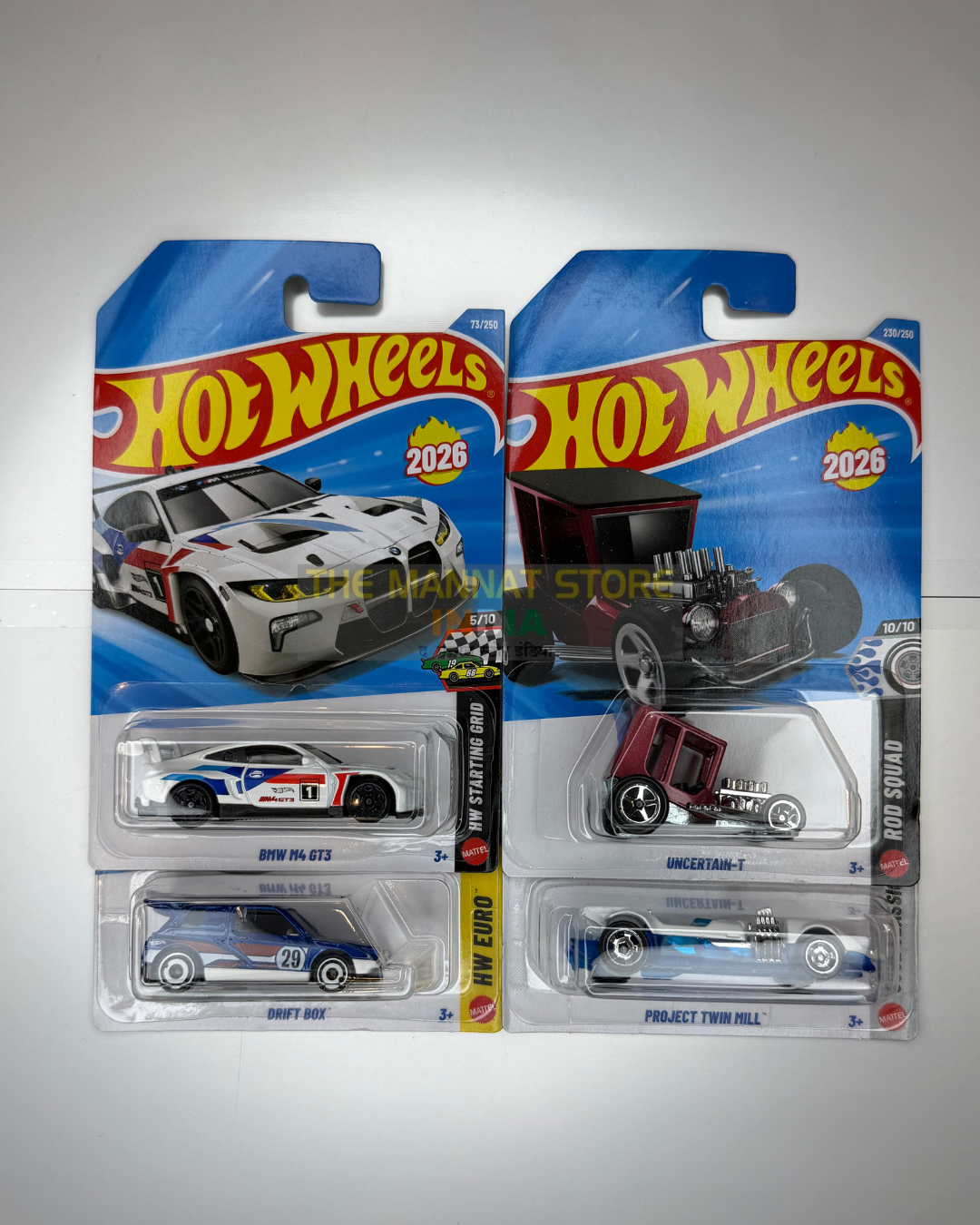 Hot Wheels 2026 L Case BMW M4 GT3 with 3 Fantasy Cars Set of 4 – Imported 1:64 Scale Die-Cast Cars