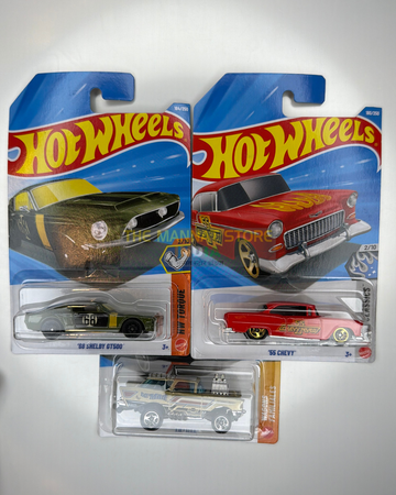 Hot Wheels 2026 Indian Case Set – '68 Shelby GT500, '55 Chevy + 1 Fantasy Casting | 1:64 Scale Die-Cast Models