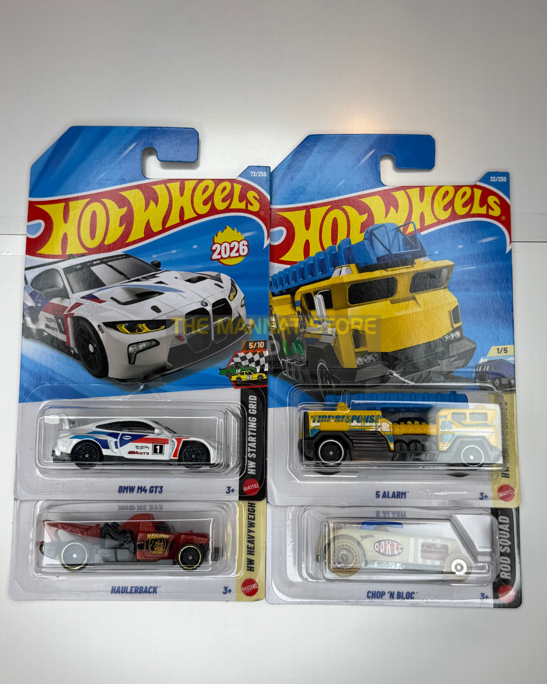 Hot Wheels 2026 K Case Set of 4 – BMW M4 GT3 + 3 Fantasy Cars