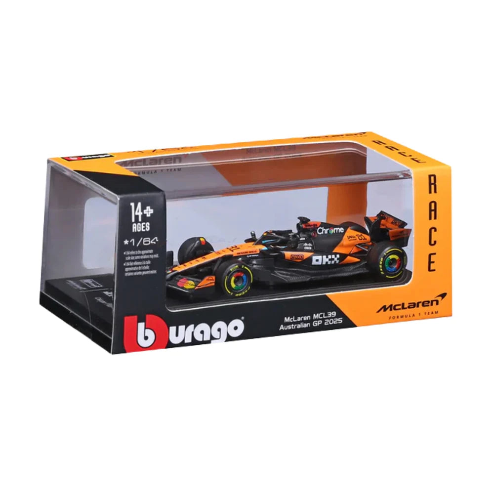 OFFICIAL BBURAGO 2025 MCLAREN MCL39 AUSTRALIA GP 81 OSCAR PIASTRI - SCALE 1 : 64 DIECAST SCALE MODEL