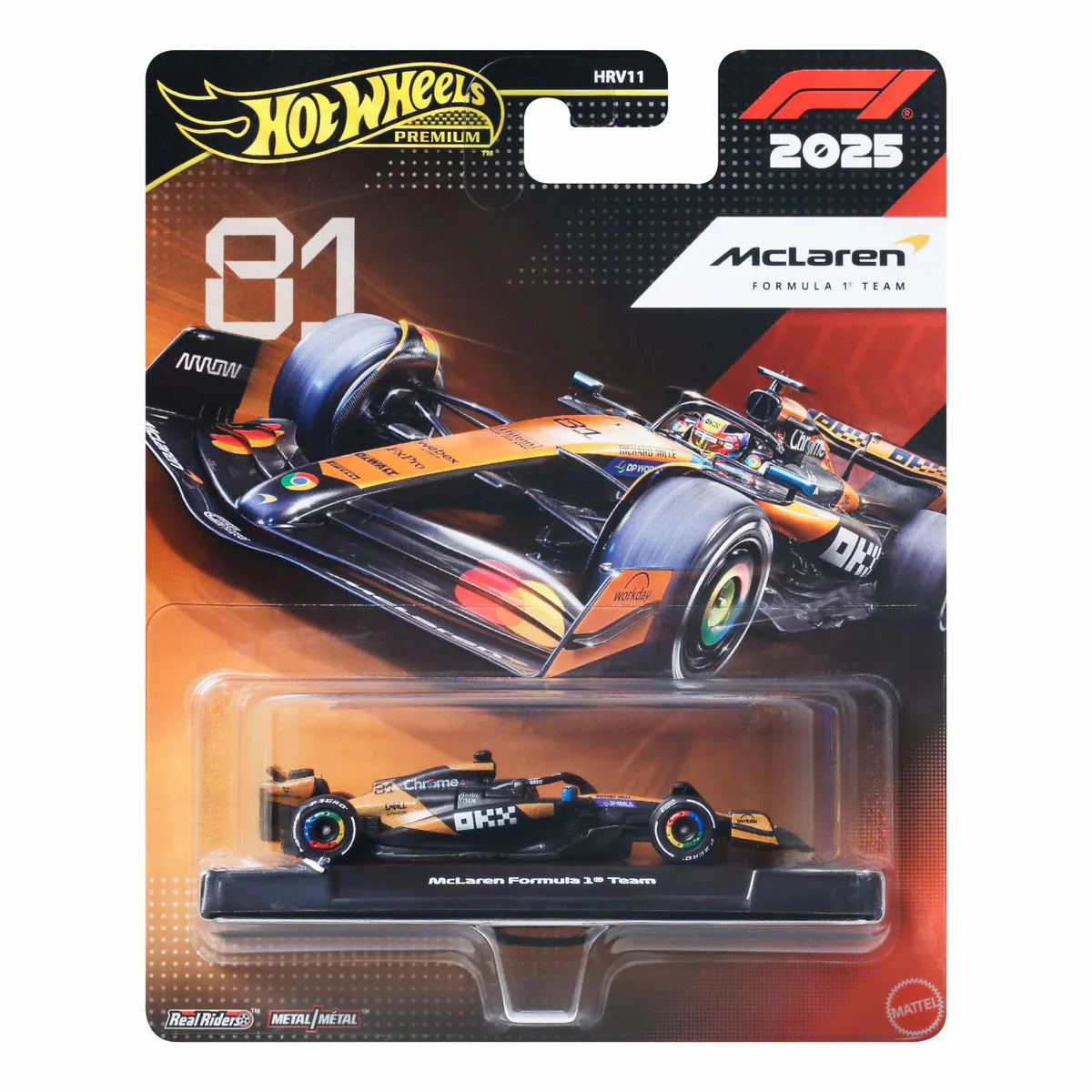 Hot Wheels Premium Formula 1 2025 McLaren Formula 1 Team (#81) (MRP) – 1:64 Scale Die-Cast Model
