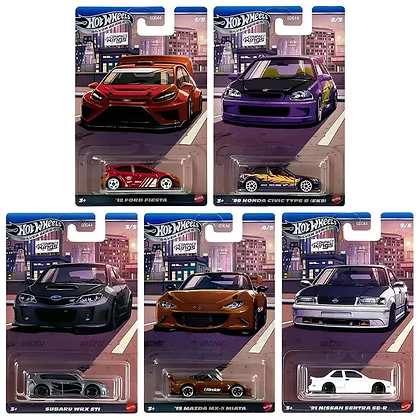 Hot Wheels 2026 Imported Silver Series Compact Kings – Complete Set of 5 | 1:64 Scale Die-Cast Cars