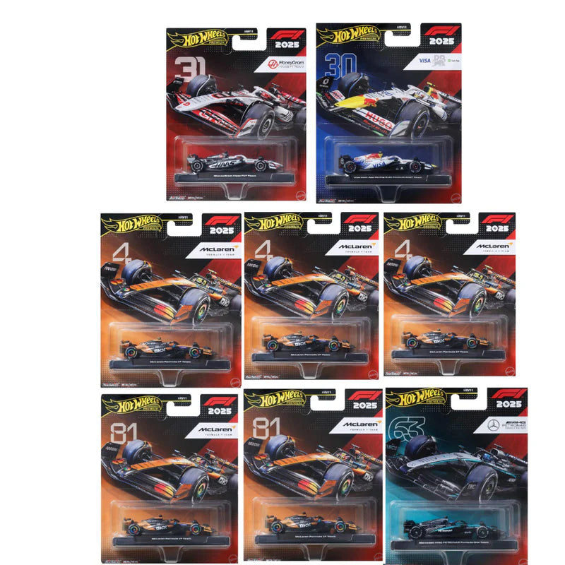 Hot Wheels 2026 Premium Formula 1 – Complete Set of 8 | 1:64 Scale Die-Cast Cars