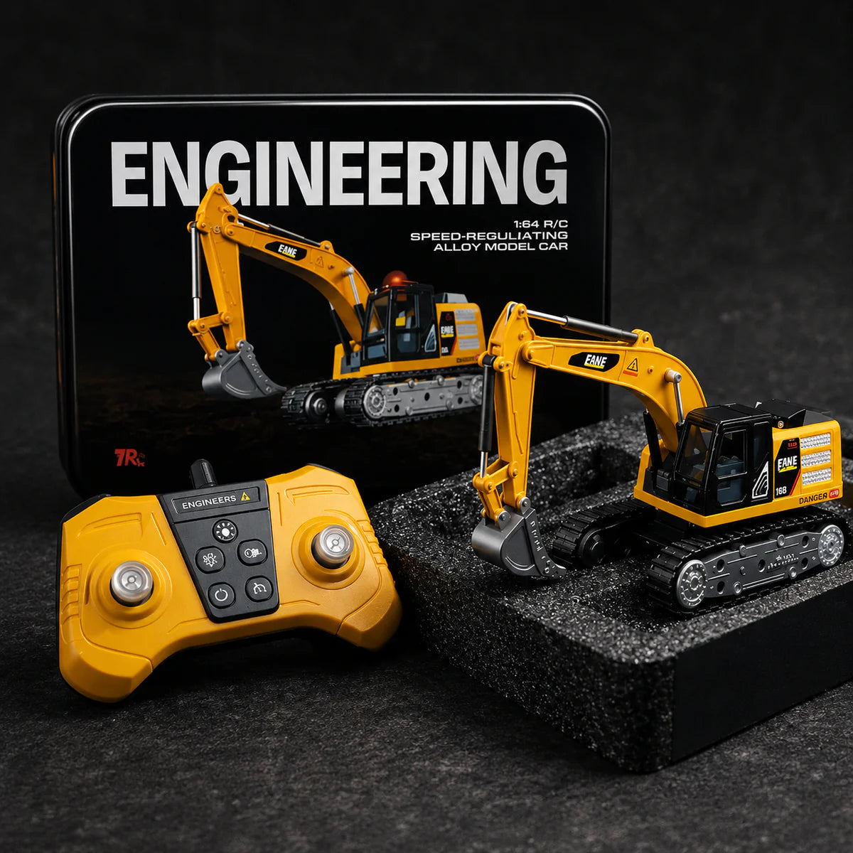 Trasped JCB RC Excavator – 1:64 Scale 2.4GHz Remote Control Alloy Model