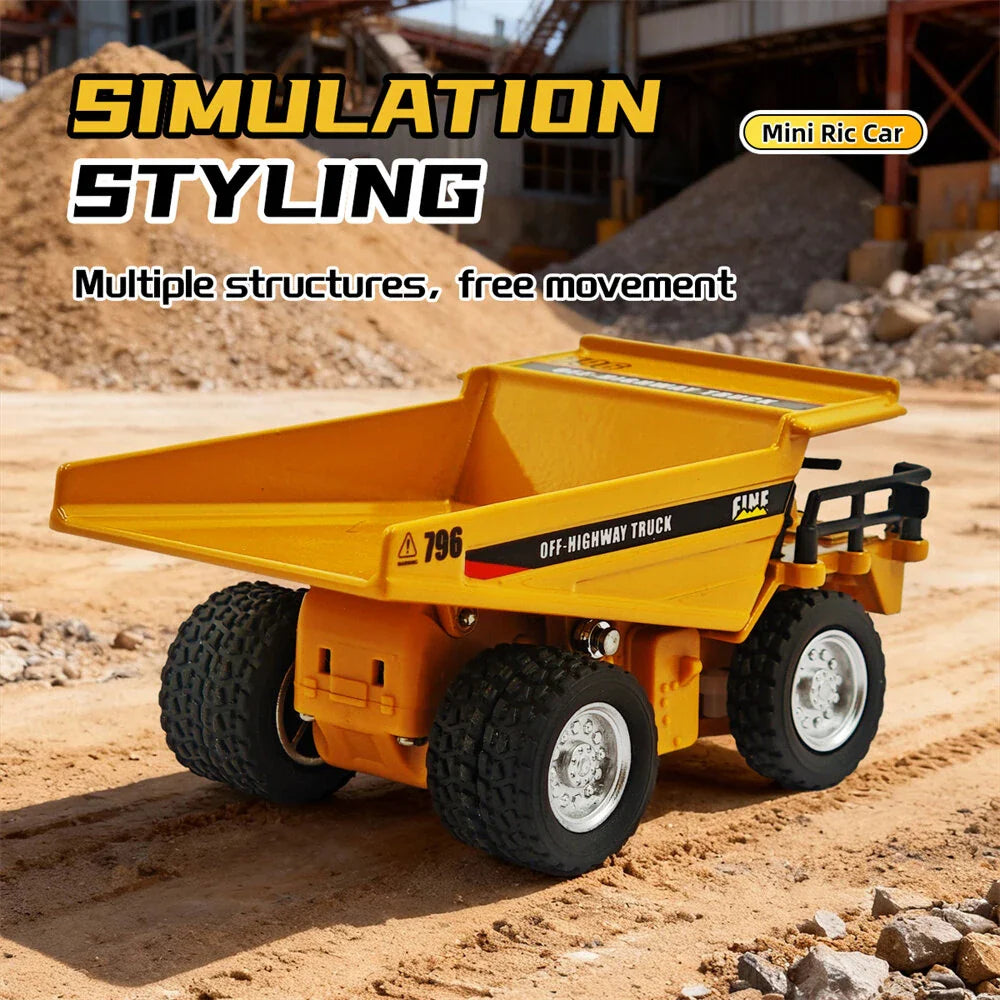 Trasped RC Dump Truck – 1:64 Scale 2.4GHz Remote Control Alloy Model
