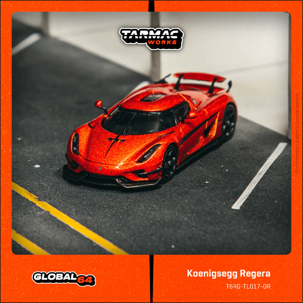 Tarmac WorkTarmac Works Koenigsegg Regera Orange (T64G-TL017-OR) – 1:64 Scale Diecast Model