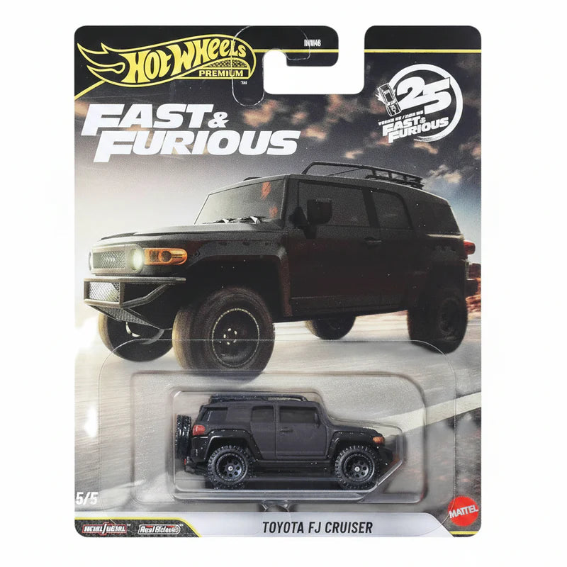 Hot Wheels Premium Fast & Furious Toyota FJ Cruiser – Metal/Metal | Real Riders | 1:64 Scale Die-Cast Model