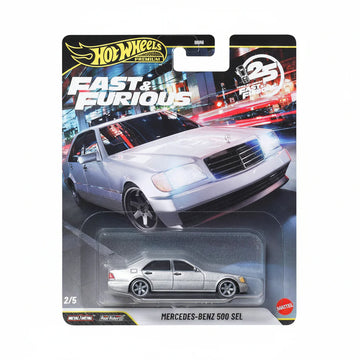 Hot Wheels Premium Fast & Furious Mercedes-Benz 500 SEL – Metal/Metal | Real Riders | 1:64 Scale Die-Cast Model