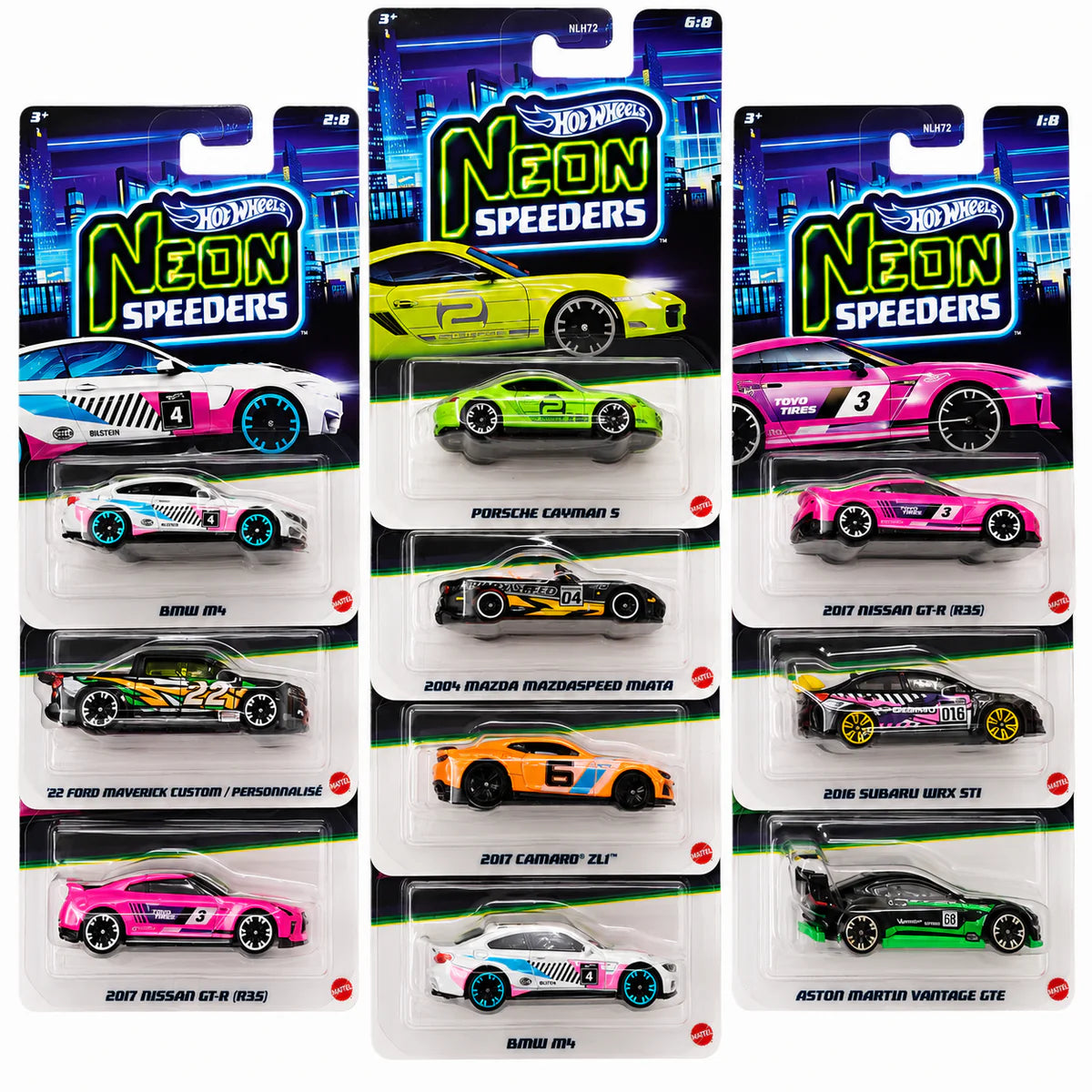 Hot Wheels Neon Speeders Premium Die-Cast Car Collection – 1:64 Scale Collectible Models