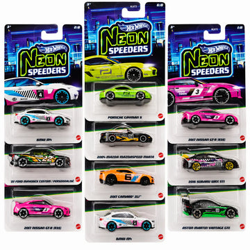 Hot Wheels Neon Speeders Premium Die-Cast Car Collection – 1:64 Scale Collectible Models
