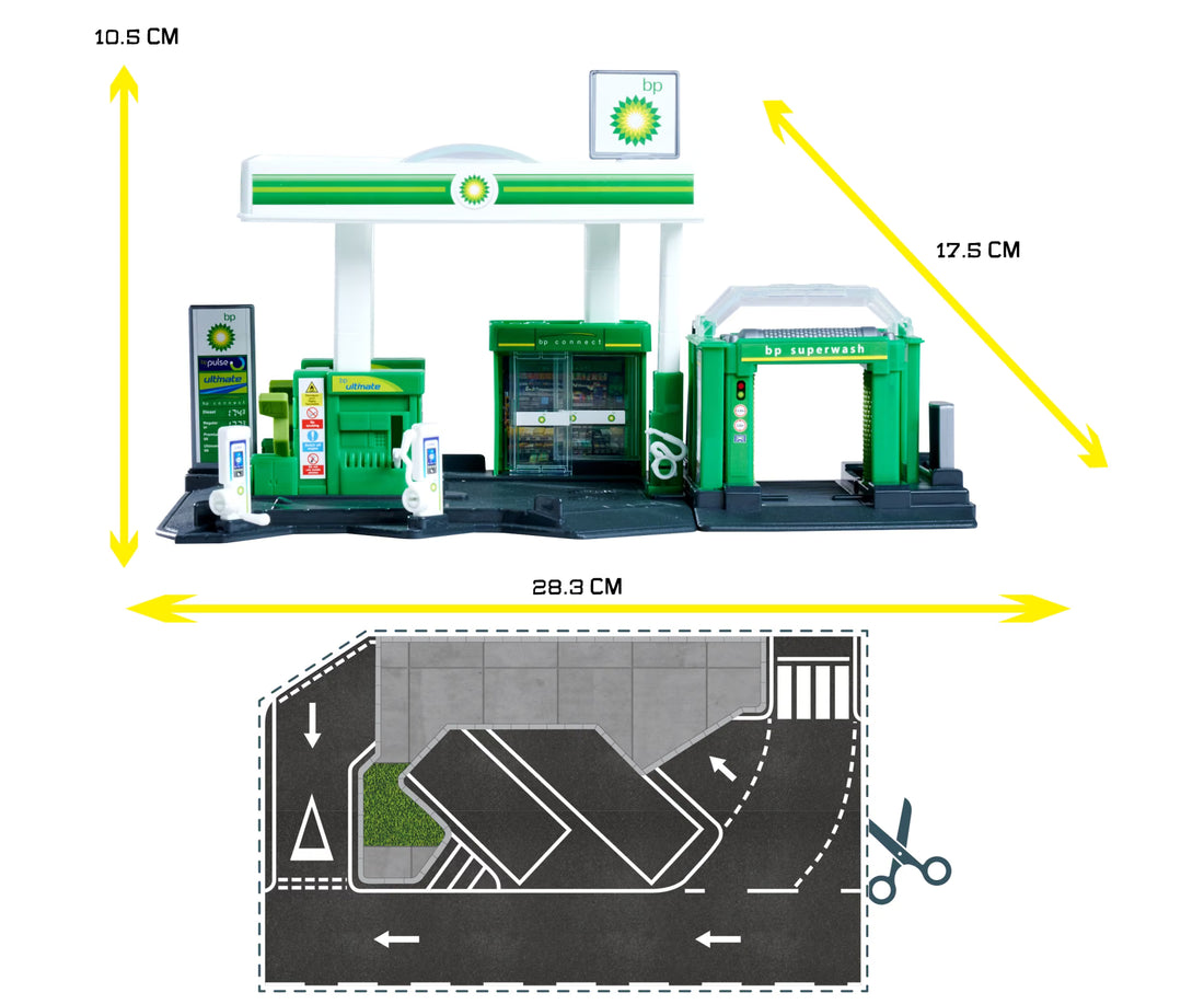 Majorette Petrol Station BP + 1 Vehicle | Die-Cast Playset