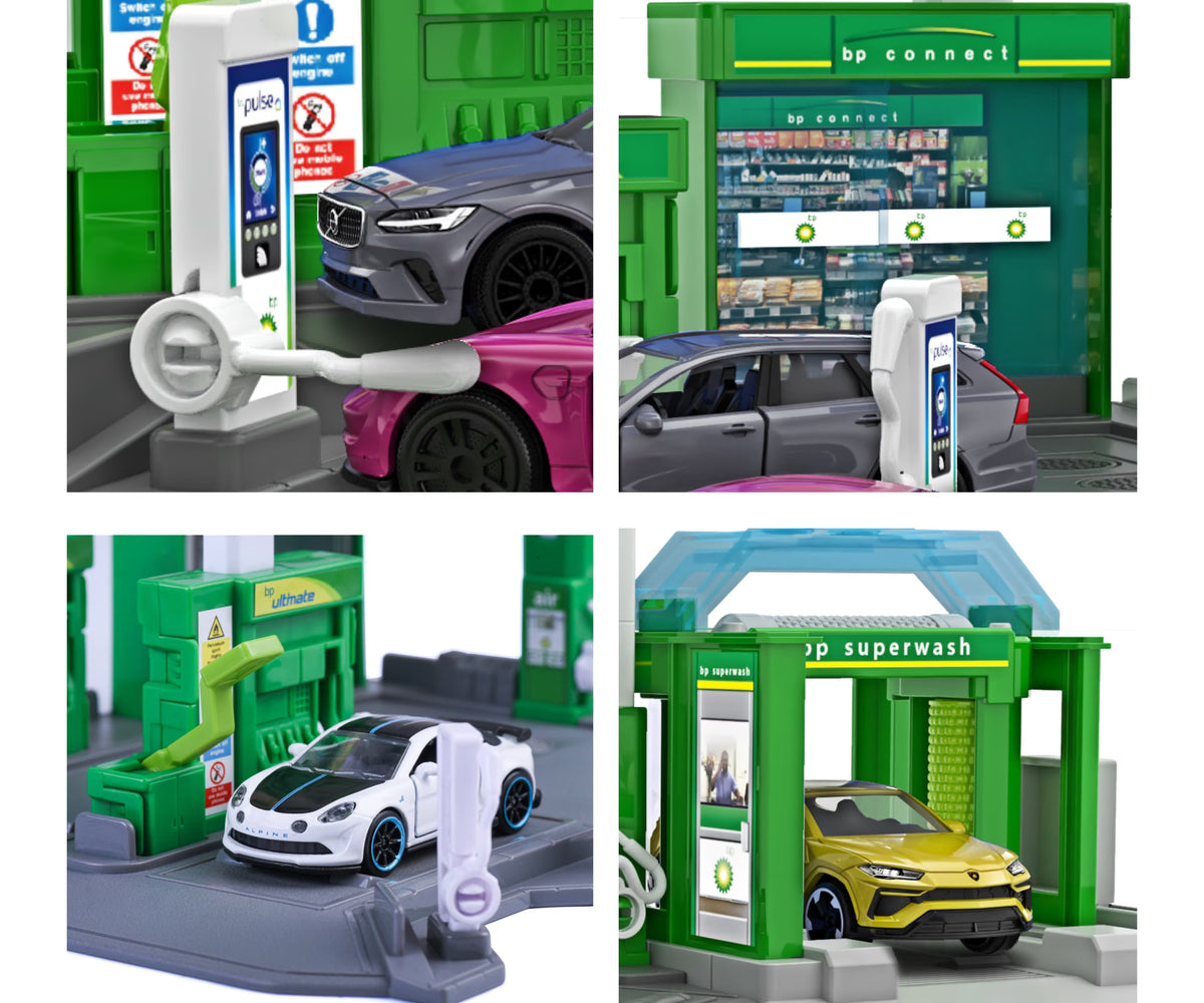 Majorette Petrol Station BP + 1 Vehicle | Die-Cast Playset