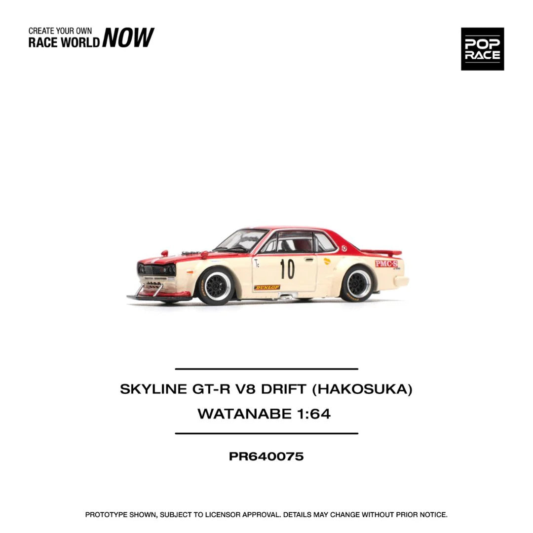 Pop Race #075 Skyline GT-R V8 Drift (Hakosuka) Watanabe – Pre-Order | 1:64 Scale Premium Die-Cast Model